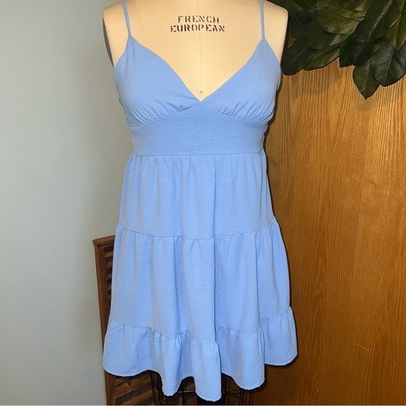 Altar'd State Dresses & Skirts - altard state fable tiered mini dress  Size Large baby blue